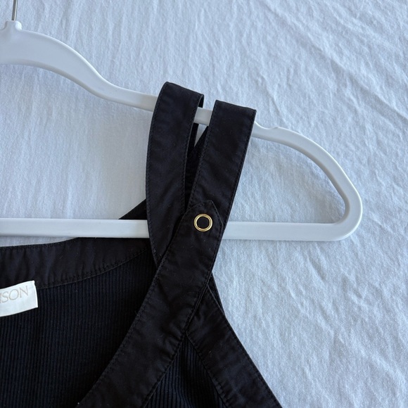 Ulla Johnson Corin Tank Top Black Cotton Straps Ribbed Stretch Fit - Picture 6 of 8